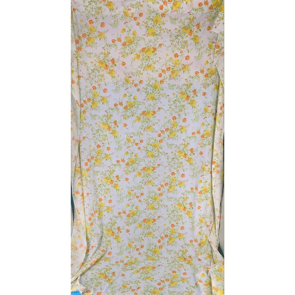 70s Cottagecore Wildflower Floral Twin Flat Sheet 1970s Vintage